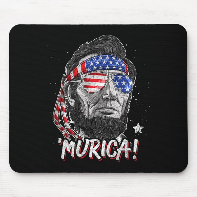 Abraham Lincoln 4. Juli Murica Männer Frauen Ameri Mousepad (Vorne)