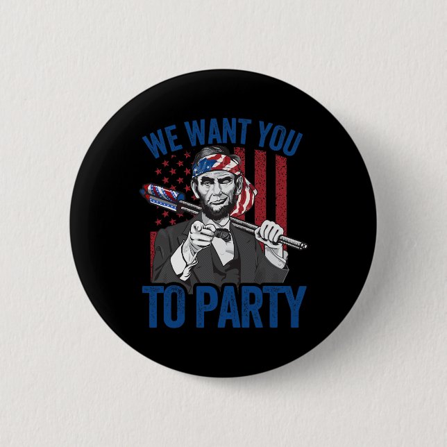 Abraham Lincoln 4. Juli-Shirt Männer Amerikanisch  Button (Vorderseite)