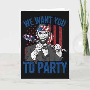 Abraham Lincoln 4. Juli Shirt Männer Amerikanisch Karte