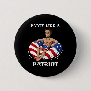 Abraham Lincoln 4. Juli USA Patriot Fun Button