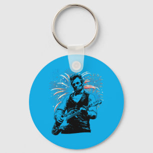 Abraham Lincoln Abe Lincoln spielt Gitarre Retro Schlüsselanhänger