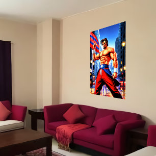 Abraham Lincoln als Kämpfer AI Art Poster