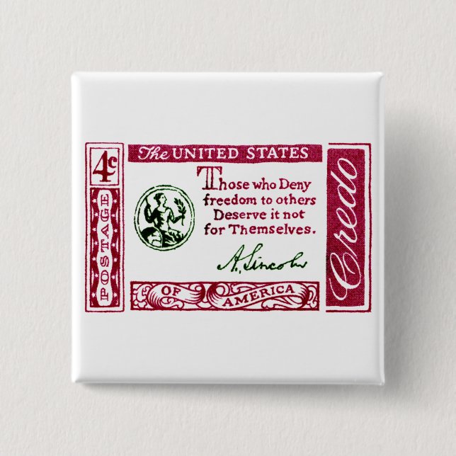 Abraham Lincoln-Amerikaner-Kredo 1960 Button (Vorderseite)