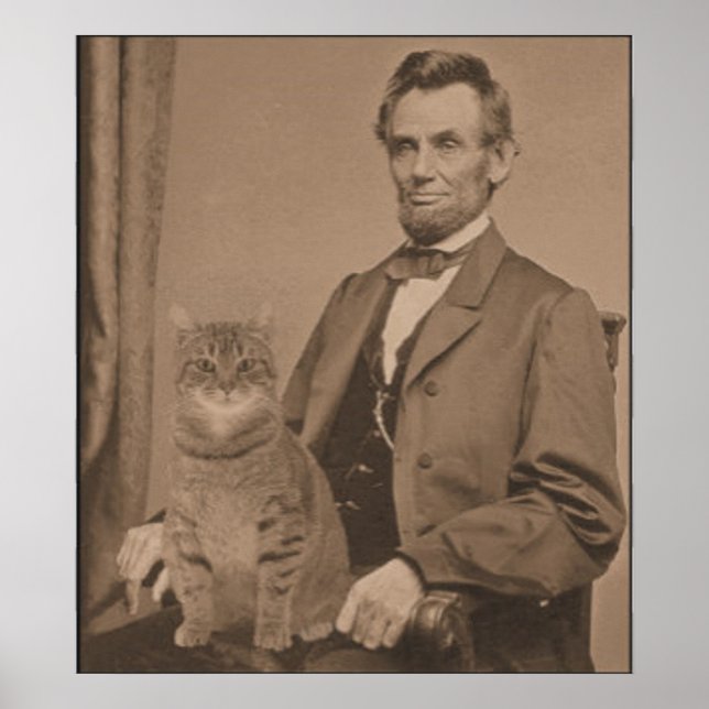 Abraham Lincoln and his cat "Gloria" Poster (Vorne)