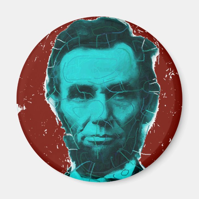 Abraham Lincoln Art Shirt - Einzigartiges Design Magnet (Vorne)