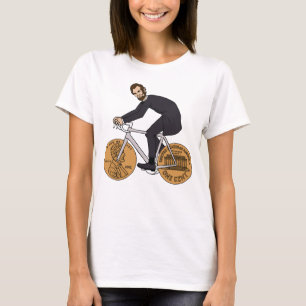 Abraham Lincoln auf einem Fahrrad mit Penny-Räder T-Shirt