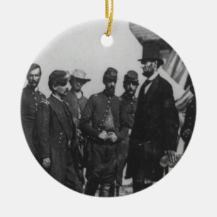Abraham Lincoln auf Schlachtfeld bei Antietam Keramikornament