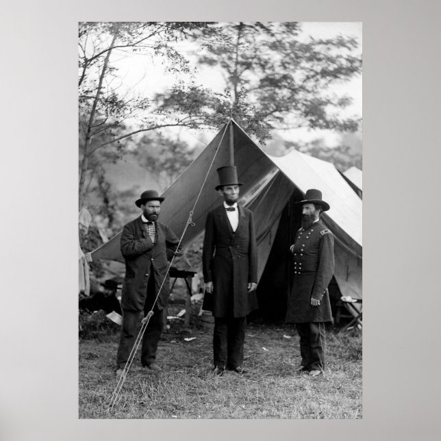 ABRAHAM LINCOLN bei ANTIETAM BATTLEFIELD 1862 Poster (Vorne)
