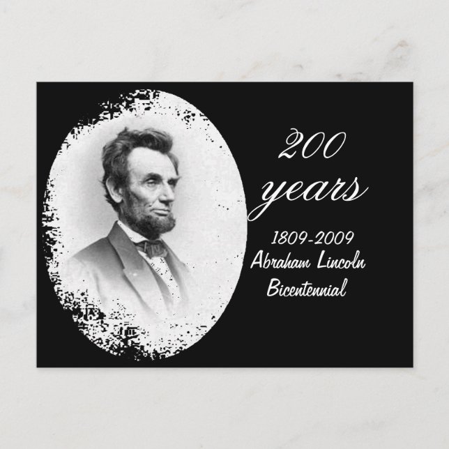 Abraham Lincoln Bicentennial Postkarte (Vorderseite)
