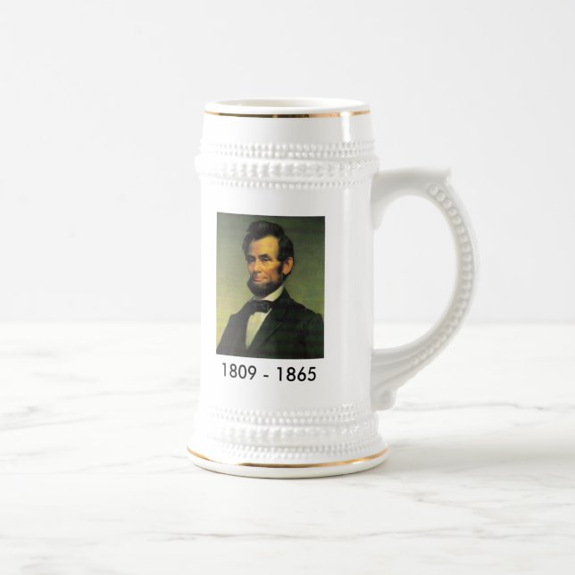 Abraham Lincoln, der zweihundertjährigen Stein Bierglas (Rechts)