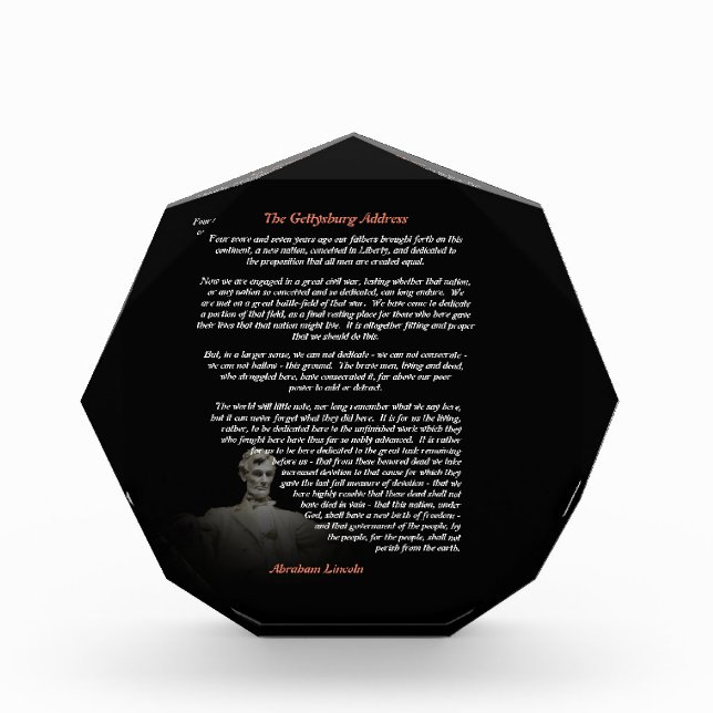 Abraham Lincoln - Die Rede von Gettysburg Fotoblock (Vorderseite)