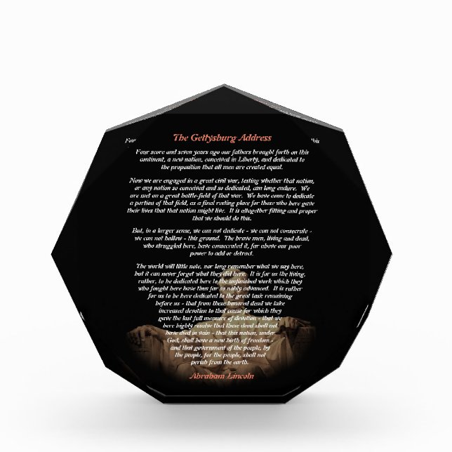 Abraham Lincoln - Die Rede von Gettysburg Fotoblock (Vorderseite)