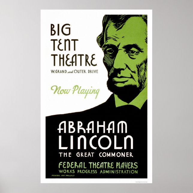 Abraham Lincoln Drama 1936 WPA Poster (Vorne)