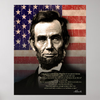 Abraham Lincoln - "Du bist sicher, wieder glücklic Poster