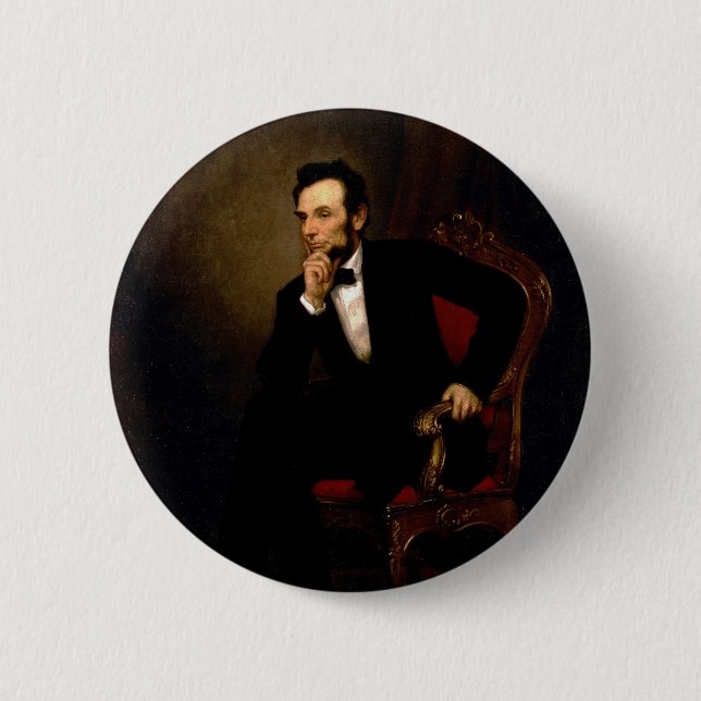 Abraham Lincoln durch George Peter Alexander Healy Button (Vorderseite)