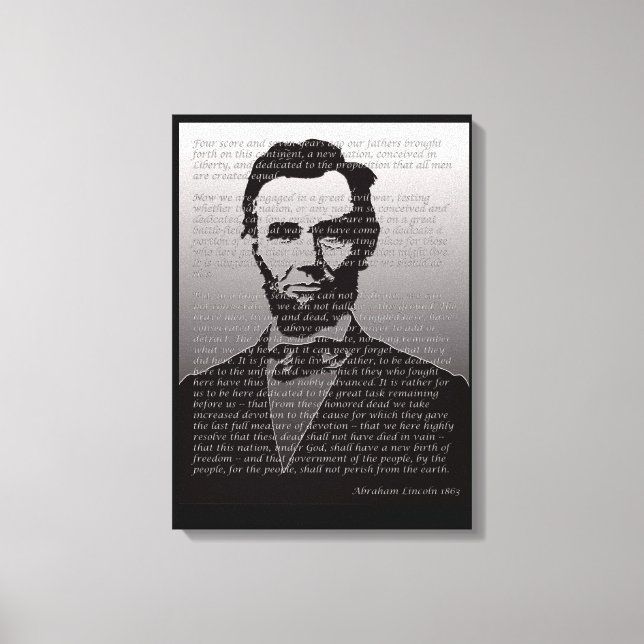 Abraham Lincoln Gettysburg Anschrift Portrait Prin Leinwanddruck (Vorderseite)