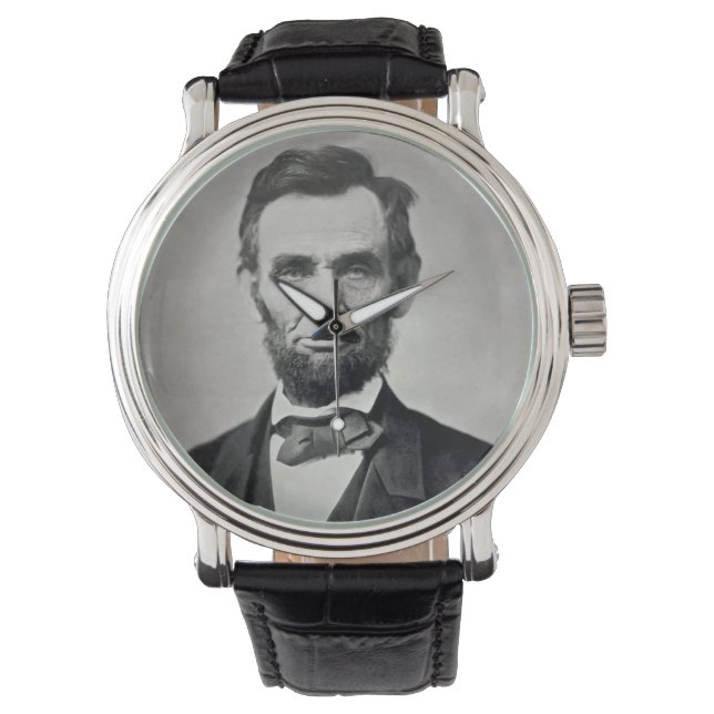 Abraham Lincoln Gettysburg Portrait Armbanduhr (Vorderseite)