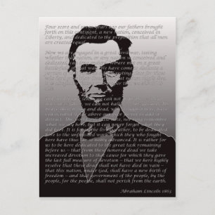 Abraham Lincoln Gettysburg Rede Postkarte