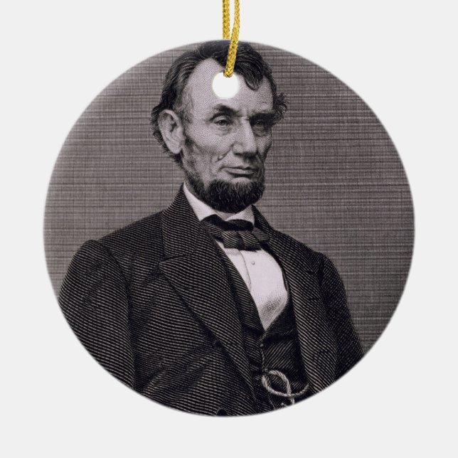Abraham Lincoln, graviert von einer Fotografie Keramikornament (Vorne)