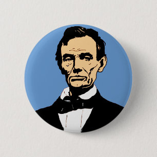 Abraham Lincoln-Illustration auf Blau Button