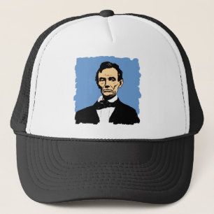 Abraham Lincoln-Illustration auf Blau Truckerkappe