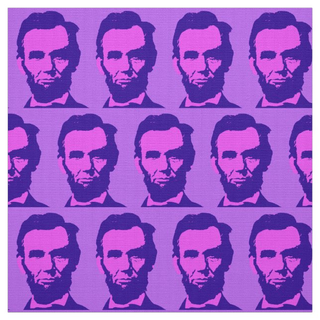 Abraham Lincoln im Pop Art Pink & Lila Stoff (Muster)