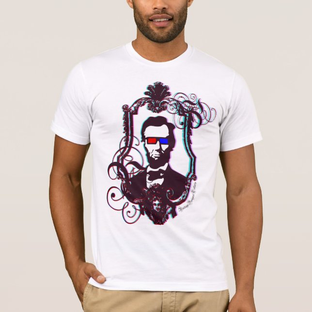 Abraham Lincoln in den Gläsern 3D T-Shirt (Vorderseite)