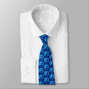 Abraham Lincoln in Pop Art Blau Krawatte