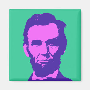Abraham Lincoln in Pop-Art-Rosa und Lila Magnet
