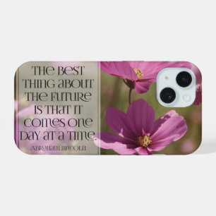 Abraham Lincoln inspirierendes Zitat "Die Zukunft" iPhone 15 Hülle