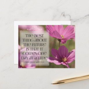 Abraham Lincoln inspirierendes Zitat "Die Zukunft" Postkarte