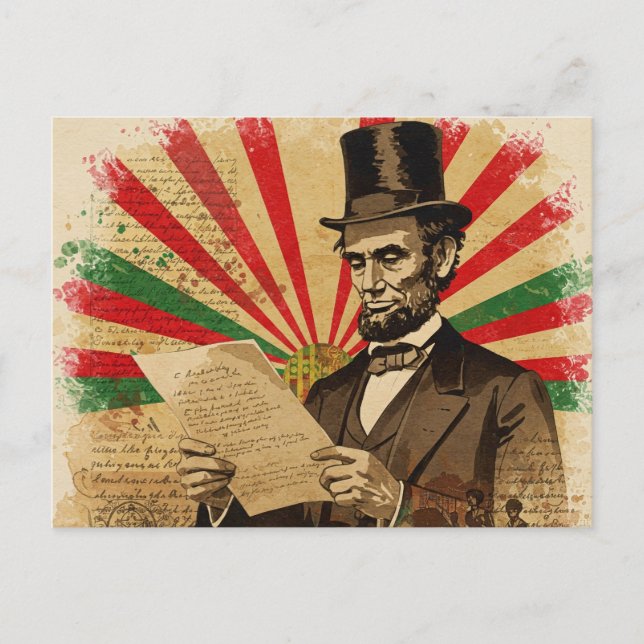 Abraham Lincoln Juneteenth Postkarte (Vorderseite)