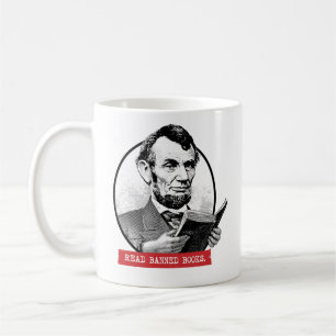 Abraham Lincoln liest verbotene Bücher Kaffeetasse