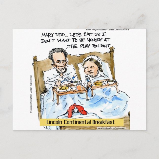 Abraham Lincoln & Mary Todd Frühstück im Bett Postkarte (Vorderseite)