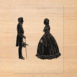 Abraham lincoln mary todd lincoln Silhouette Acryleinladungen