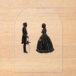 Abraham Lincoln Mary Todd Lincoln Silhouette Acryleinladungen
