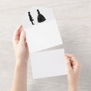 abraham lincoln mary todd lincoln silhouette all in one einladung