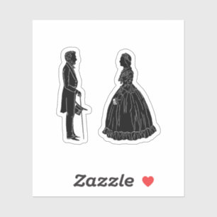 Abraham Lincoln Mary Todd Lincoln Silhouette Aufkleber