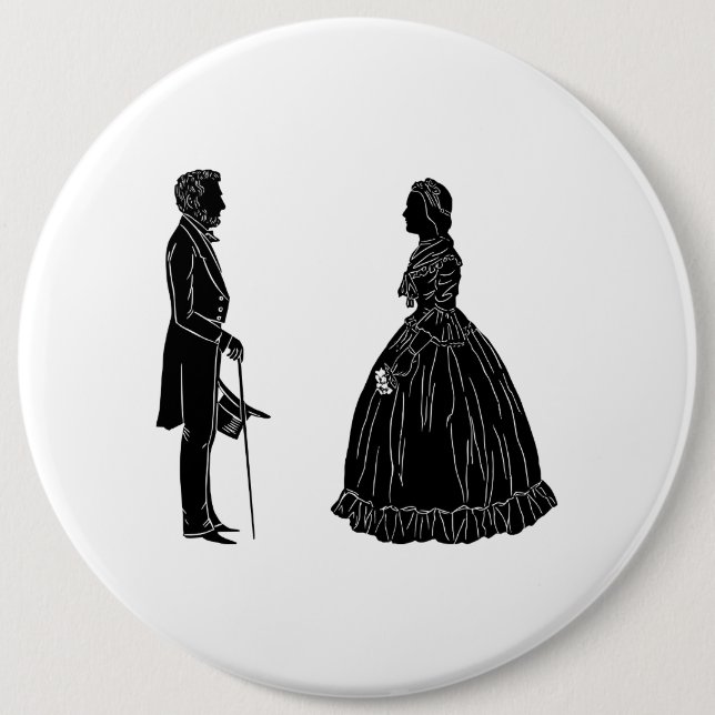 Abraham lincoln mary todd lincoln Silhouette Button (Vorderseite)