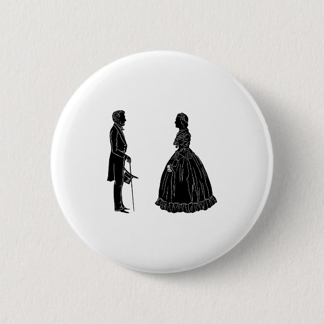 Abraham lincoln mary todd lincoln Silhouette Button (Vorderseite)
