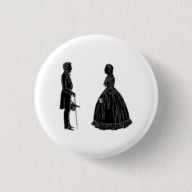 Abraham lincoln mary todd lincoln Silhouette Button (Vorderseite)