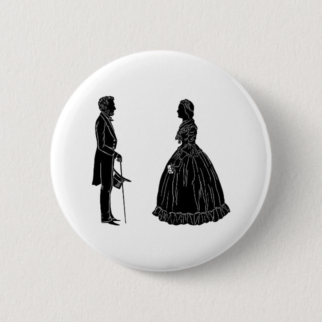 Abraham lincoln mary todd lincoln Silhouette Button (Vorderseite)