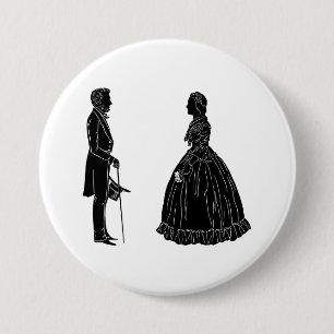 Abraham Lincoln Mary Todd Lincoln Silhouette Button