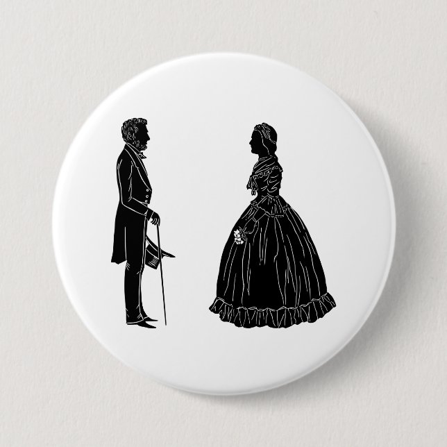 Abraham lincoln mary todd lincoln Silhouette Button (Vorderseite)