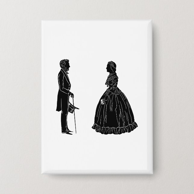 Abraham lincoln mary todd lincoln Silhouette Button (Vorderseite)