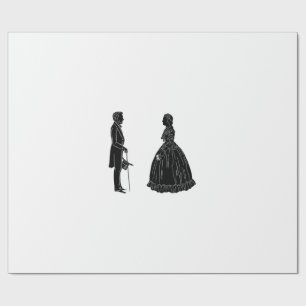 abraham lincoln mary todd lincoln silhouette geschenkpapier
