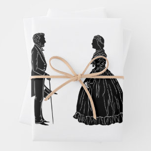 abraham lincoln mary todd lincoln silhouette geschenkpapier set