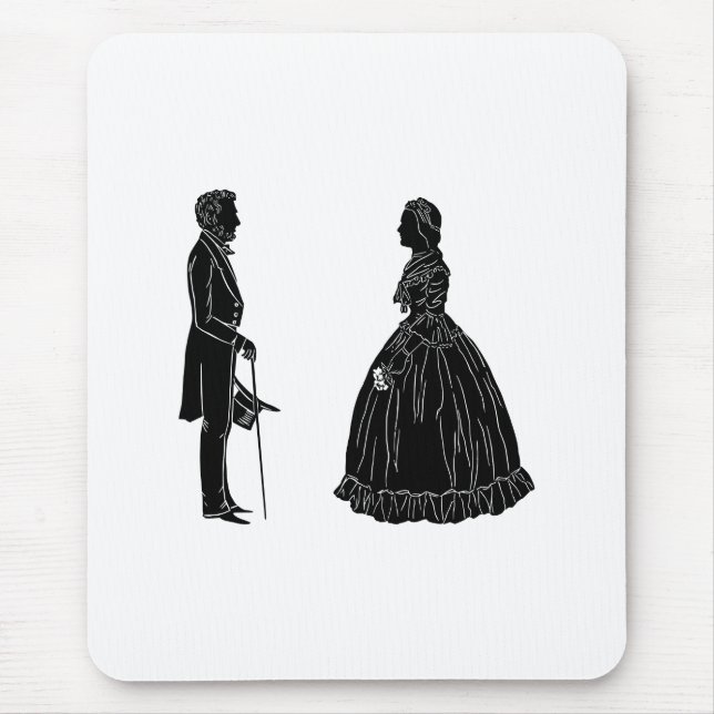 Abraham lincoln mary todd lincoln Silhouette Mousepad (Vorne)