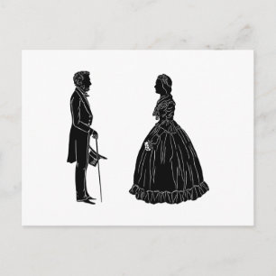 abraham lincoln mary todd lincoln silhouette postkarte