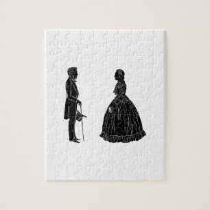 Abraham Lincoln Mary Todd Lincoln Silhouette Puzzle